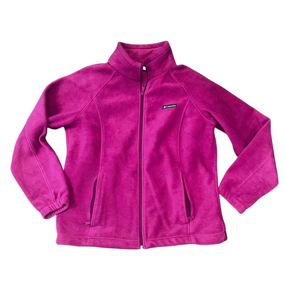SZ 1XL Columbia Sportswear Fuchia Pink Fleece Jacket Plus Size